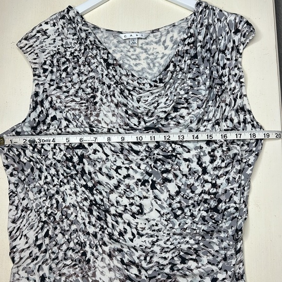 CAbi Lana Drape Neck Side Ruched Sleeveless  Animal Print Top Style #734 Size L - Picture 11 of 12